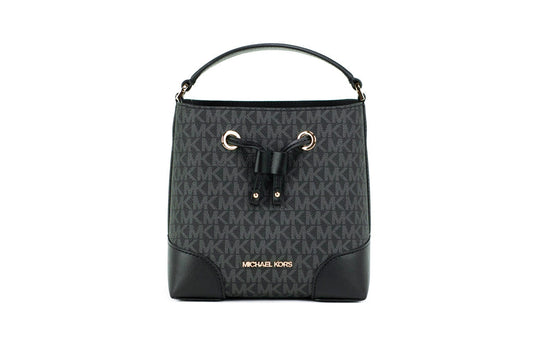 Michael Kors Mercer Small Black Signature Bucket Crossbody Bag